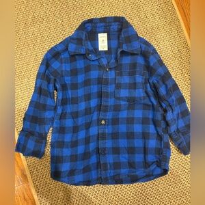 Carter's Kids Navy and Royal Checkered Flannel Shirt - 2T